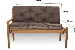 Setgarden Coussin pour banc de jardin 140x50x50cm coussin de banc de jardin Marron coussin de balançoire coussin de banc extérieur* Coussin Pour Banc