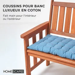Homescapes Coussin pour banc de jardin 2 places, bleu foncé -* Coussin Pour Banc
