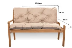 Setgarden Coussin pour banc de jardin 120x50x50cm, coussin de banc de jardin Beige coussin de banc extérieur, coussin de balançoire* Coussin Pour Banc