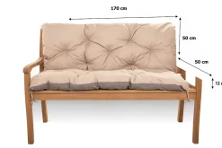 Setgarden Coussin pour banc de jardin 170x50x50cm coussin de banc de jardin 3 places Beige coussin de balançoire coussin de banc extérieur* Coussin Pour Banc