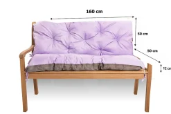 Setgarden Coussin pour banc de jardin 160x50x50cm coussin de banc de jardin 3 places Violet coussin de balançoire coussin de banc extérieur* Coussin Pour Banc