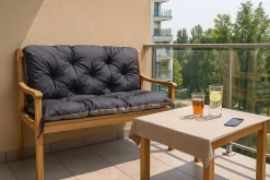 Clearance Setgarden Coussin pour banc de jardin 140x60x50cm coussin de banc de jardin Bleu coussin de balançoire coussin de banc extérieur
