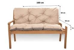 Online Setgarden Coussin pour banc de jardin 160x50x50cm coussin de banc de jardin 3 places Beige coussin de balançoire coussin de banc extérieur