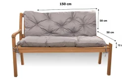 Setgarden Coussin pour banc de jardin 150x50x50cm coussin de banc de jardin Gris coussin de balançoire coussin de banc extérieur* Coussin Pour Banc