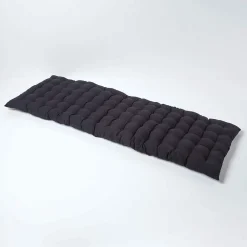 Homescapes Coussin pour banc de jardin 3 places, noir -* Coussin Pour Banc