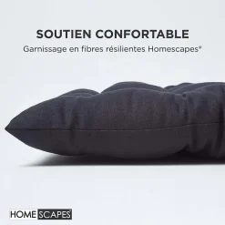 Homescapes Coussin pour banc de jardin 3 places, noir -* Coussin Pour Banc