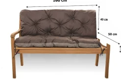 Setgarden Coussin pour banc de jardin 160x50x40cm coussin de banc de jardin Marron coussin de balançoire coussin de banc extérieur* Coussin Pour Banc