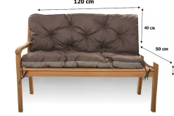 Setgarden Coussin pour banc de jardin 120x50x40cm, coussin de banc de jardin Marron coussin de banc extérieur, coussin de balançoire* Coussin Pour Banc