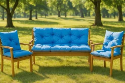 Setgarden Coussin pour banc de jardin 150x50x40cm coussin de banc de jardin Bleu coussin de balançoire coussin de banc extérieur* Coussin Pour Banc