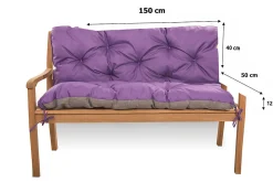 Discount Setgarden Coussin pour banc de jardin 150x50x40cm coussin de banc de jardin Violet coussin de balançoire coussin de banc extérieur