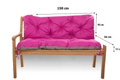 Clearance Setgarden Coussin pour banc de jardin 150x50x40cm coussin de banc de jardin Rosa coussin de balançoire coussin de banc extérieur
