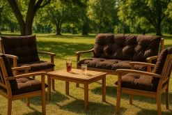 Setgarden Coussin pour banc de jardin 160x50x50cm coussin de banc de jardin 3 places Marron coussin de balançoire coussin de banc extérieur* Coussin Pour Banc