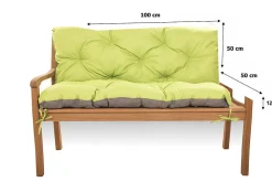 Clearance Setgarden Coussin pour banc de jardin 100x50x50cm, coussin de banc de jardin Citron vert, coussin de balançoire extérieur, coussin de jardin