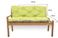 Setgarden Coussin pour banc de jardin 170x50x50cm coussin de banc de jardin 3 places Citron coussin de balançoire coussin de banc extérieur* Coussin Pour Banc
