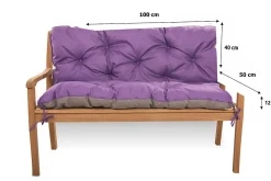 Setgarden Coussin pour banc de jardin 100x50x40cm, coussin de banc de jardin Violet, coussin de balançoire extérieur, coussin de jardin* Coussin Pour Banc