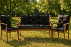 Setgarden Coussin pour banc de jardin 160x50x50cm coussin de banc de jardin 3 places Noir coussin de balançoire coussin de banc extérieur* Coussin Pour Banc