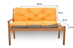 Discount Setgarden Coussin pour banc de jardin 100x50x50cm, coussin de banc de jardin Orange, coussin de balançoire extérieur, coussin de jardin