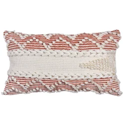 Deko & Co Coussin rectangle macramé beige et terracotta L.50 x l.30 cm* Coussin