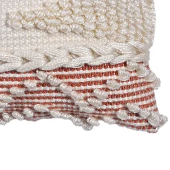 Deko & Co Coussin rectangle macramé beige et terracotta L.50 x l.30 cm* Coussin