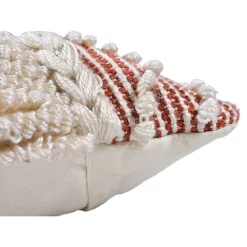 Deko & Co Coussin rectangle macramé beige et terracotta L.50 x l.30 cm* Coussin