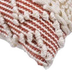 Deko & Co Coussin rectangle macramé beige et terracotta L.50 x l.30 cm* Coussin
