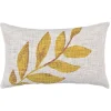 Deko & Co Coussin rectangle imprimé floral blanc et jaune L.50 x l.30 cm* Coussin