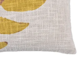 Deko & Co Coussin rectangle imprimé floral blanc et jaune L.50 x l.30 cm* Coussin