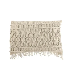 J-Line Coussin rectangulaire en textile blanc 60x37.5x13 cm* Coussin Pour Canapé