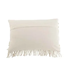 J-Line Coussin rectangulaire en textile blanc 60x37.5x13 cm* Coussin Pour Canapé
