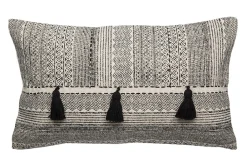 Deko & Co Coussin rectangulaire imprimé pompons Africa L.50 x l.30cm Deco&co* Coussin