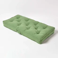 New Homescapes Coussin rehausseur pour canapé en coton, vert foncé -