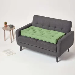 New Homescapes Coussin rehausseur pour canapé en coton, vert foncé -