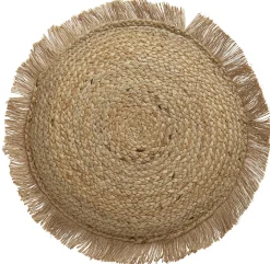 Outlet Deko & Co Coussin rond effet jute et raphia Ø40 x ep.3cm Deco&co