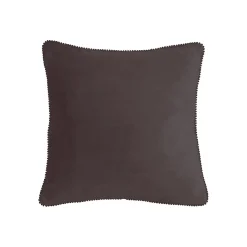 Hot Deko & Co Coussin velours contour perlé CHOCO 40x40