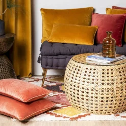 Deko & Co Coussin velours contour perlé HONEY 40x60* Coussin Pour Canapé