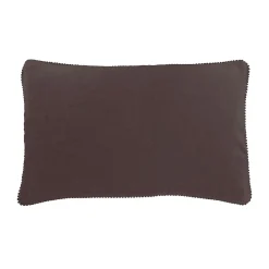Outlet Deko & Co Coussin velours contour perlé CHOCO 30x50