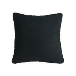 Clearance Deko & Co Coussin velours contour perlé NOIR 40x40