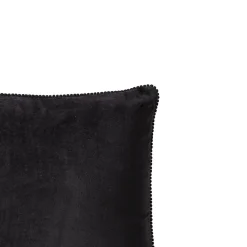 Clearance Deko & Co Coussin velours contour perlé NOIR 40x40