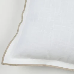 Lovely Casa Coussin volant plat feston noir coton (40x60 cm - Blanc)* Coussin Pour Canapé