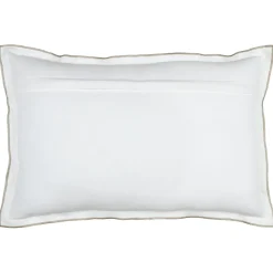 Lovely Casa Coussin volant plat feston noir coton (40x60 cm - Blanc)* Coussin Pour Canapé