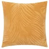 Atmosphera Créateur D'Intérieur Coussin Zoa en flanelle 40x40cm jaune ocre - Atmosphera