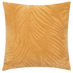 Atmosphera Créateur D'Intérieur Coussin Zoa en flanelle 40x40cm jaune ocre - Atmosphera