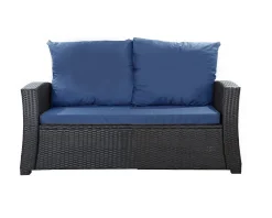 Clearance Setgarden Coussins de canapé meubles de jardin en résine tressée Bleu, Coussins balançoire 110x60x50 Coussin pour banquette polyrattan