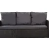 Setgarden Coussins de canapé meubles de jardin en résine tressée Tressée Noir, Coussins balançoire 140x50x50 Coussin de banc de jardin* Coussin Palette