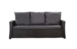 Setgarden Coussins de canapé meubles de jardin en résine tressée Tressée Noir, Coussins balançoire 140x50x50 Coussin de banc de jardin* Coussin Palette