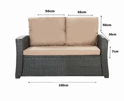 Clearance Setgarden Coussins de canapé meubles de jardin en résine tressée Beige, Coussins balançoire 100x50x50cm Coussin pour banquette polyrattan