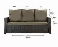 Setgarden Coussins de canapé meubles de jardin en résine tressée Vert Coussins extérieur 160x50x50cm Coussin de banc de jardin 3 places* Coussin Palette