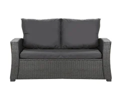 Clearance Setgarden Coussins de canapé meubles de jardin en résine tressée Tressée Noir, Coussins balançoire 120x60x50cm Coussin de banc extérieur