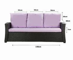 Setgarden Coussins de canapé meubles de jardin en résine tressée Violet, Coussins balançoire 140x60x50cm Coussin de banc de jardin extérieur* Coussin Palette