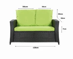 Clearance Setgarden Coussins de canapé meubles de jardin en résine tressée 120x50x50cm Citron, Coussins balançoire Coussin pour banquette 2 places
